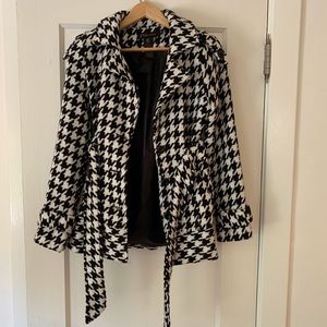 Houndstooth Wood Blend Coat